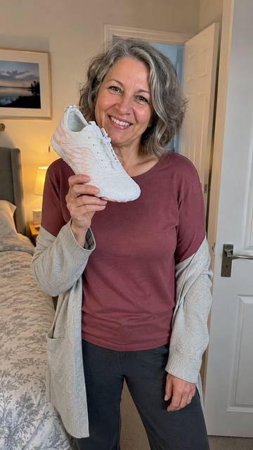 Customer wearing Nura barefoot shoes
